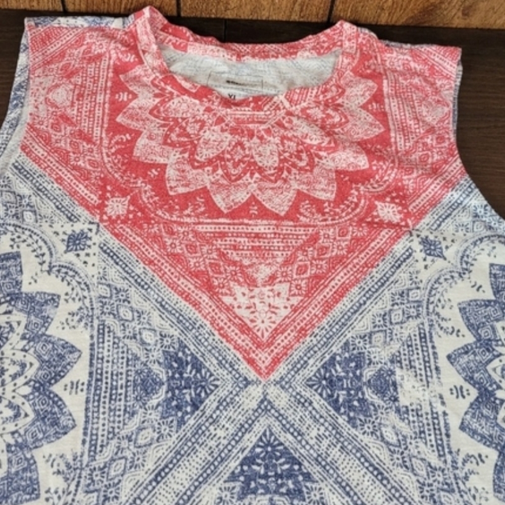 Sonoma Blue and Red Sleeveless Midi Dress XL - Picture 3 of 8